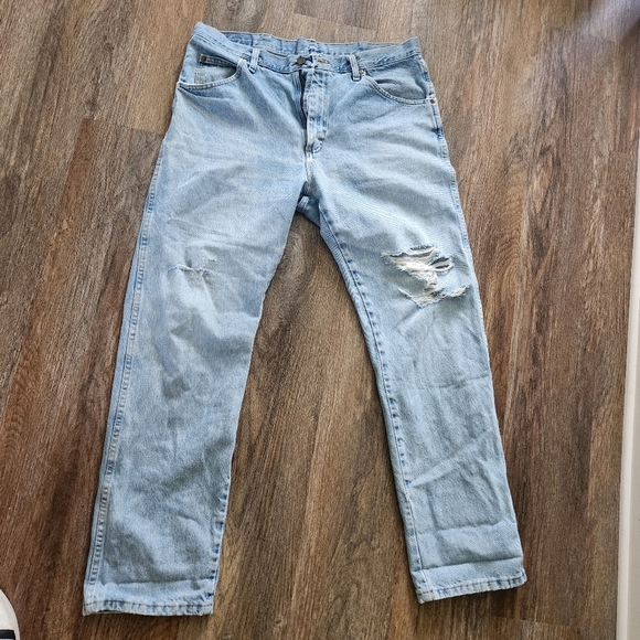 Custom Hand Painted One Of A Kind Jeans 36x32 Cherub Vaporwave Y2k Style - Picture 3 of 5